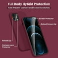 thumbnail image 4 of FYBTO for [5 in 1] Designed for iPhone 12 Case, for iPhone 12 Pro Case, with 2 Screen Protectors + 2 Camera Lens Protectors, Shockproof Silicone Case with Microfiber Lining,Plum, 4 of 6