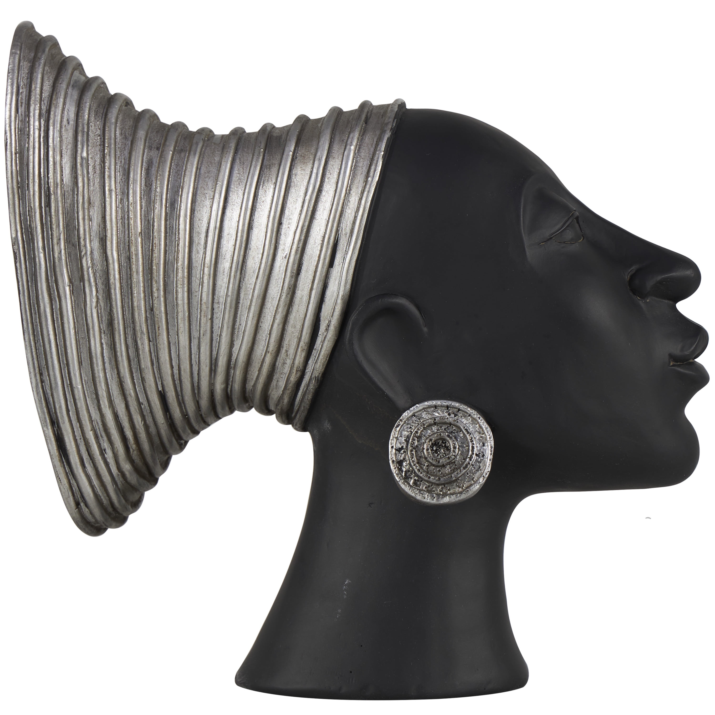 4" x 9" Black Resin African Woman Sculpture, by DecMode