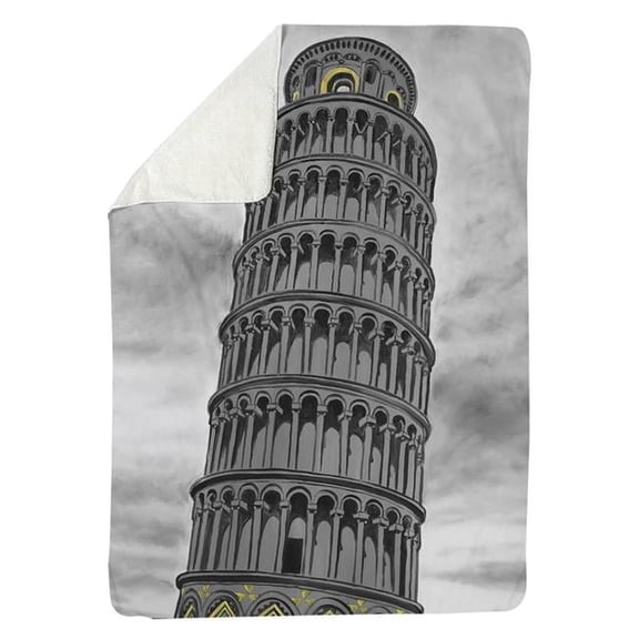60 x 80 in. Tower of Pisa In Italy-Sherpa Fleece Blanket