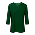 thumbnail image 4 of Lixiuxyad Women T-Shirt Women's Basic Crew Neck Short Sleeve Casual T Shirt Soft Comfortable Everyday Top Stylish Solid Color Tee For Ladies,Green, 4 of 5