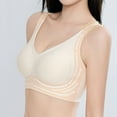 thumbnail image 6 of Sport Bras For Women No Underwire Wireless Plus Size Bralettes For Women With Support Seamless Bras Full Coverage Push Up Bra V Neck Bras For Older Women Mothers Valentines Day Gifts #06 Beige,Xxl, 6 of 7