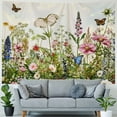 thumbnail image 4 of JRXY  Floral Plant Tapestry Colorful Herb Tapestries Wild Flower Plants Tapestry Nature Scenery Butterfly Tapestries for Room Painting, 4 of 6