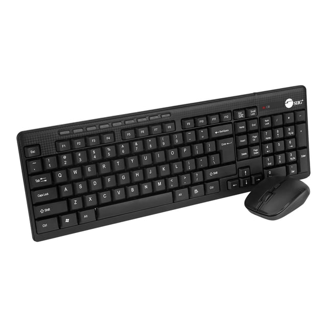 SIIG Wireless Extra-Duo - Ensemble Clavier et Souris - Sans Fil - QWERTY - Noir