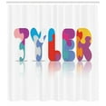 thumbnail image 3 of Ambesonne Tyler Shower Curtain, Arrangement of Letters, 69"Wx84"L, Multicolor, 3 of 3