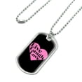 thumbnail image 2 of Live Laugh Love in Heart Military Dog Tag Pendant Necklace with Chain, 2 of 4