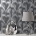 thumbnail image 3 of Fine Decor Valor Navy Wave Unpasted Expanded Vinyl Wallpaper, 20.5-in by 33-ft, 56.4 sq. ft., 3 of 6