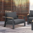 thumbnail image 6 of Palau Outdoor Chair in Dark Grey with Natural Teak Wood Accent and Cushions, 6 of 7