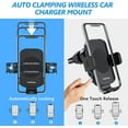 thumbnail image 6 of DIGITNOW 15W Wireless Car Charger Phone Mount Fast Charging Auto Clamping  Phone Holder for iPhone 15 14Pro Max, Samsung Galaxy S23 Ultra S22 S21 Note 9-Black, 6 of 8