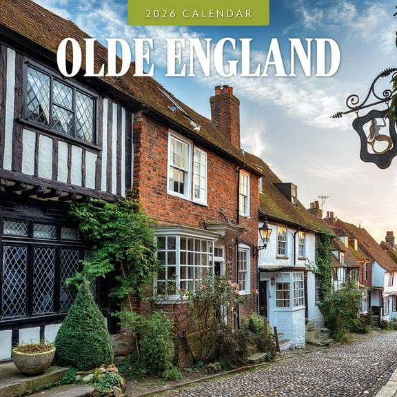Red Robin 2026 Olde England Monthly Wall Calendar | 12" x 24" Open | Premium Thick & Sturdy Paper | Hangable 12 Month Calendar | Lined Notes & To Do Area | Vivid Images | Plastic Free