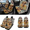 thumbnail image 2 of Uorisanigo Highland Cow Sunflower 18 Packs Front & Rear Seat Covers Full Set+Safety Seat Belt Pads+Car Steering Wheel Covers+Armrest Protector+Headrest+Shift Knob Cover+Handbrake+Coasters+Keychain, 2 of 7