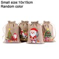 thumbnail image 1 of 10/1 piezas de bolsas de lino con cordón para Navidad, bolsas para envolver dulces y refrigerios para niños, bolsas de arpillera para guardar pulseras y joyas, bolsas para decoración navideña, 1 of 5