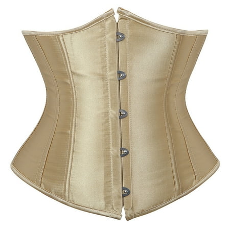 TrdSipl Corset Lingerie for Women Lace Plus Size Corset Lingerie Satin Boned Shapewear Bodysuit Cute Waist Training Cosplay Outfits Beige S