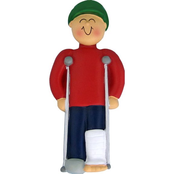 Crutches Male Personalized  Christmas Ornament DO-IT-YOURSELF