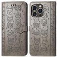 thumbnail image 1 of Funda Cartera FOXDOCK para iPhone 14 Pro , Flip PU con Relieve de Gatos y Perros, Tarjetero y Soporte, 1 of 6