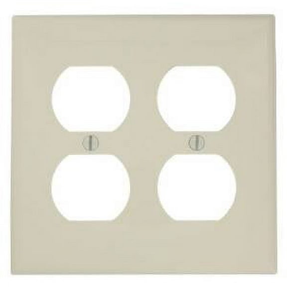 Leviton 80716-A Almond Nylon Two Gang Duplex Receptacle Wall Plate