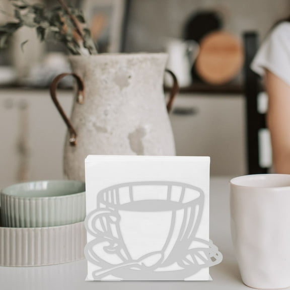 UPKOCH White Napkin Tray Cocktail Napkin Holder Elegant Design Paper Towel Storage 1Set for Families