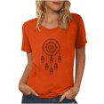 thumbnail image 1 of Dadaria T-Shirt Orange pour Femmes Manches Courtes Col Rond Attrape-Rêves d'Été S, 1 of 5