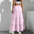 thumbnail image 6 of yillto Summer Skirts for Girls Tiered Ruffle Flowy Pleated A Line Long Skirt Boho Beach Skirts 4-15 Years, 6 of 7