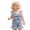 Blue, variant on Girls Romper With Bow Flutter Sleeves Striped Jumpsuit Toddler Clothes