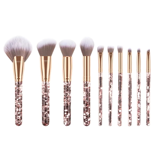 10 juegos de brochas de maquillaje, brocha para polvos, brocha para sombra de ojos, brocha para labios, etc. Wmkox8yii hjk1379