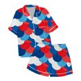 thumbnail image 4 of Kids' 4th Of July Printed Satin Pajama Set Short Sleeve, 4 of 4