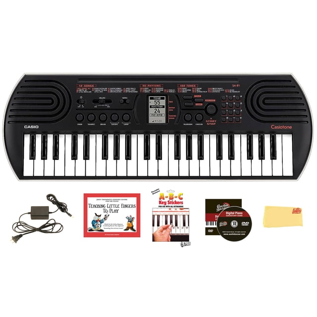 Miniteclado Casio SA-81 de 44 teclas con accesorios y alimentación