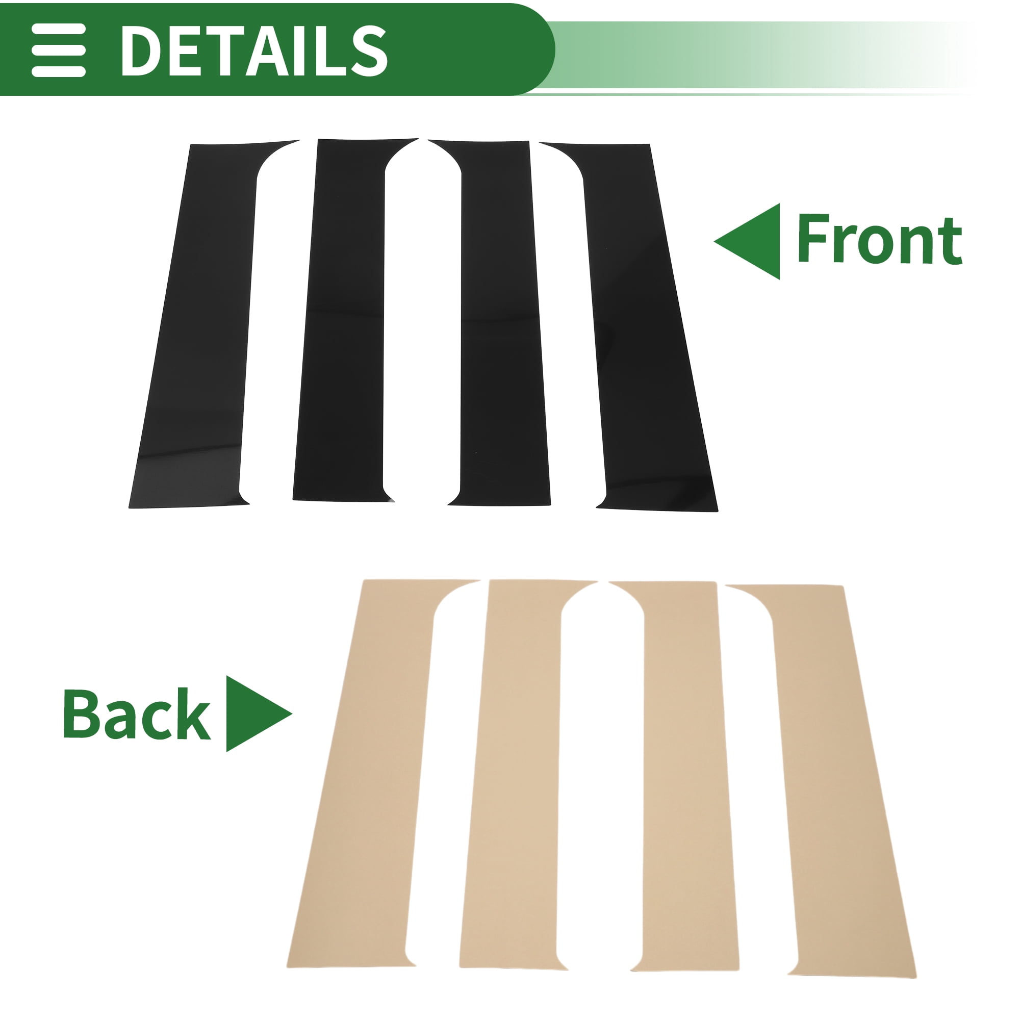 Unique Bargains 4Pcs Anti Scratch Window Trim For Ford F-250 1999-2014 Black