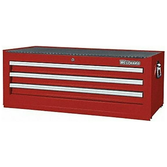 WESTWARD Intermediate Chest, 3-Drawers, Powder Coated Red, 42" W x 19" D x 16" H