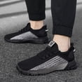 thumbnail image 2 of Men'S Breathable Knit Mesh Sneakers -with Stylish Black & White Design, Comfortable Lace-Up Casual Shoe  Lightweight, Durable, Non-Slip Running Shoes  for Outdoor Activities, Casual Footwear | Modern, 2 of 11