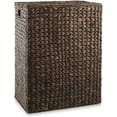 thumbnail image 4 of XgoodX Large Laundry Hamper with Lid and Removable Liner Bag - Espresso, Woven Water Hyacinth Rectangular Laundry Basket Sorter for Clothes and Towels, 4 of 7