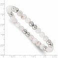 thumbnail image 3 of Stainless Steel Polished White Moonstone Beaded Stretch Bracelet Made In China -Jewelry By Sweet Pea, 3 of 6