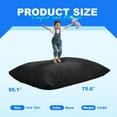 thumbnail image 6 of Hobestluk 3 in 1 Bean Bag Chair Giant Bean Bag Chairs for Adults with Chevron Plush Fur Cover Convertible Bean Bag Floor Cushion with Machine Washable Cover for Living Room (Chevron Plush Black), 6 of 7