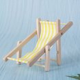 thumbnail image 1 of HOOWIFFY 3 Pcs Mini Chaise Longue Jaune en Bois pour Meubles Mini Simulés, 1 of 8