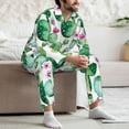 thumbnail image 7 of Yiaed Cactus Plants Print Men’s Pajamas Set - Long Sleeve Button Down Sleep Shirt and Pajama Bottoms Sleepwear Set Mens Pjs Sets Men's Pajama Bottoms-X-Large, 7 of 7