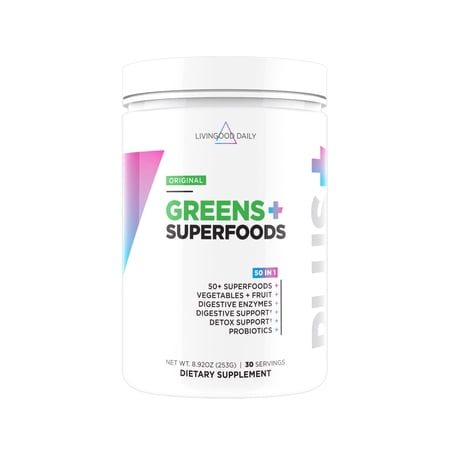 Livingood Daily Super Greens Powder Original - Green Superfood Powder  30 Servings