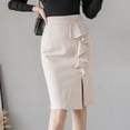 thumbnail image 4 of Knee-Length Slit Pencil Skirt Business Skirt, 4 of 5
