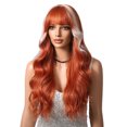 thumbnail image 5 of NARABB Foreign Trade Highlight Dyed Orange Mixed Color Gradient Long Curly Hair With Straight Bangs Wig, 5 of 5