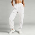 thumbnail image 2 of Ltctricy Women's Sweatpants Elastic Waisted Comfy Joggers with Pockets Casual Lounge Workout Pants Fall Clothes(White,X-Large), 2 of 7