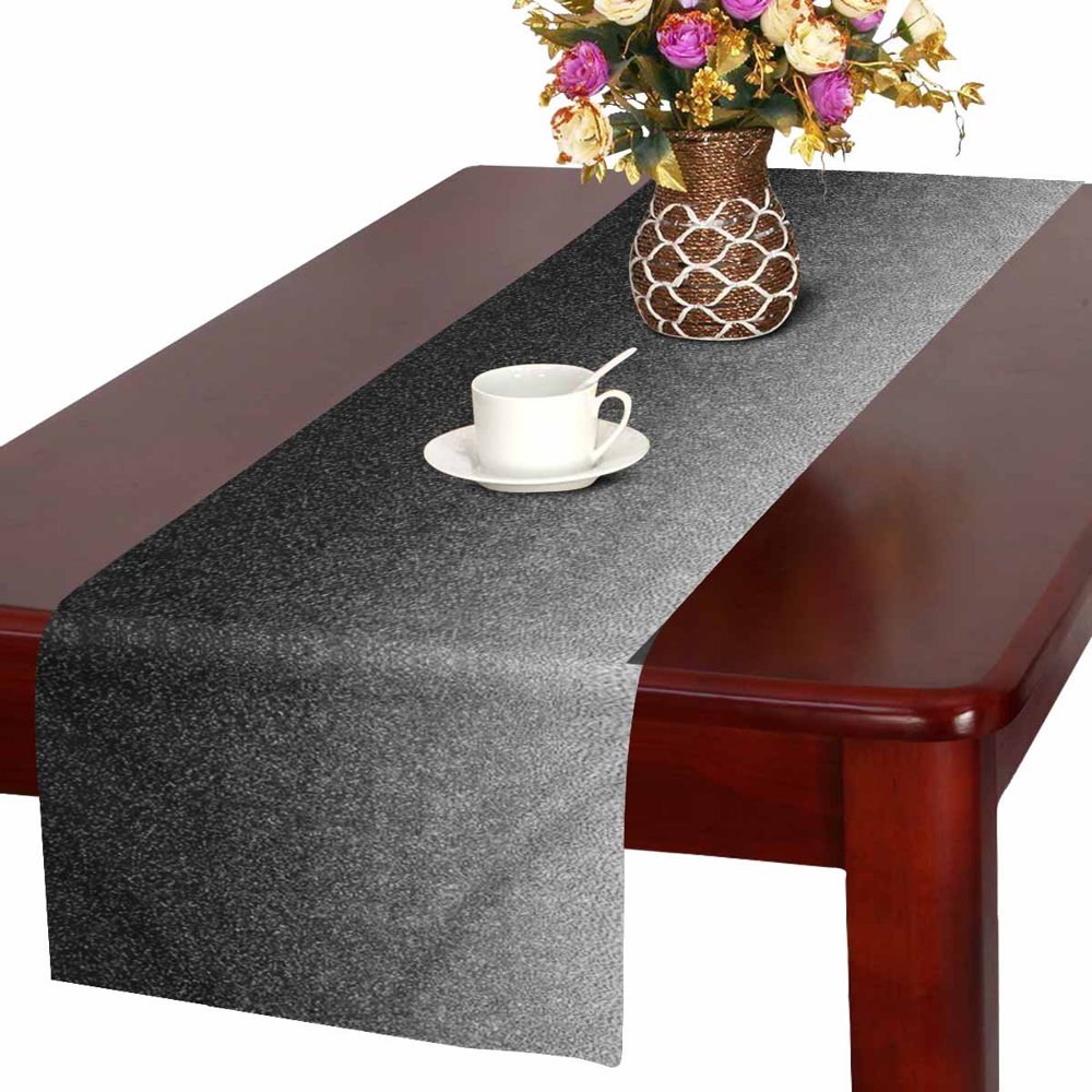 MKHERT Modern Black Ombre Gradient Table Runner Home Decor for Kitchen Dining Wedding Party