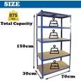 thumbnail image 4 of Dayplus 5-Shelf Adjustable Heavy Duty Storage Metal Shelving Unit 875KG Capacity 150 x70 x30cm, 4 of 7