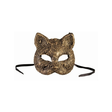 Halloween Textured Cat Mask Gold
