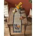 thumbnail image 5 of Ldtrchee Fall Home Table Runner 36 Inches, Black White Plaid Pumpkins Owl Thanksgiving Bed Runner Dresser Scarves Tabletop for Indoor Outdoor Parties/Ceremony/Banquet, 13"x 36", 5 of 8