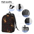 thumbnail image 5 of 17in Backpack With Pocket Adjustable Shoulder Strap Large Capacity Zipper Opening And Closing Double Pull Head Zipper For Work Travel Sports Elegant Christmas Bell And Holly Pattern, 5 of 8