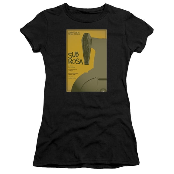 Star Trek Tng Season 7 Episode 14 Junior Women's Sheer T-Shirt Black