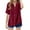 Wine, variant on KAUOD Girls Trendy V-Neck Blouses Teen Casual Summer Loose Short Sleeve Tops Solid Color Button Down Tees Shirts