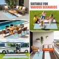 thumbnail image 4 of Blue Brown Morocco Outdoor Rug for Patio/Deck/Porch, Non-Slip Large Area Rug 4 x 6 Ft, Geometric Stripes Aqua Stitching Indoor Outdoor Rugs Washable Area Rugs, Reversible Camping Rug Carpet Runner, 4 of 8