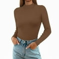 thumbnail image 1 of AUNVITO Women's High Neck Sweater Long Sleeve Ribbed Knit Slim Fit Warm and Comfortable Casual Basic Top, 1 of 2