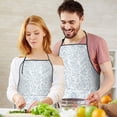 thumbnail image 5 of Pioneer Flower Floral Print Pattern Cotton Linen Apron with Pockets, Waterproof Adjustable, 33x27 Inch for Kitchen, Gardening, BBQ, Salon, 5 of 6