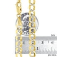 thumbnail image 6 of Nuragold 10k Real Yellow Gold Solid Cuban Curb Link 7mm Diamond Cut Pave Chain Bracelet (8"-9") Two Tone Italian Jewelry for Men, 6 of 10