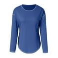 thumbnail image 4 of Dyfzdhu Long Sleeve T Shirts for Women Casual Round Neck Loose Tunic T Shirt Blouse Tops Blue, 4 of 4